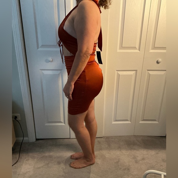 NWT SUPER SEXY copper halter dress - Picture 2 of 8